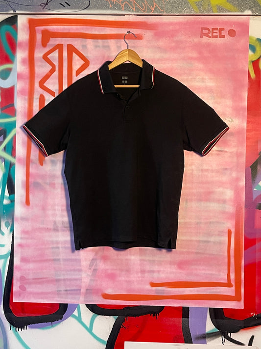 BLK WHT & RED POLO SHIRT